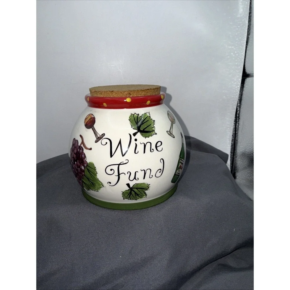 Decorative Nantucket Home Porcelain Wine Fund Jar Pre Owned